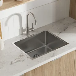 Évier de cuisine sous-plan 1 cuve XS en acier inoxydable Villach GoodHome