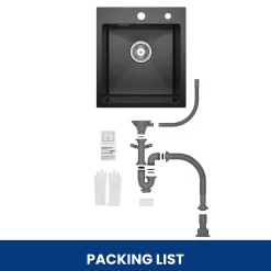 Évier de Cuisine 40x 45 cm, CECIPA MAX Évier carré en inox brossé, Évier 1 Bac, Lavabo Cuisine Montage Encastré ou Supérieur