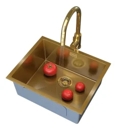 Évier en Acier Granitan Silvo54 encastrable avec Siphon - 1 pièce