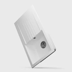 Évier en composite blanc 1 bac à encastrer Karta