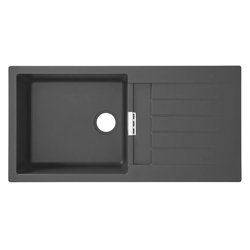 Évier en composite de quartz gris 1 bac à encastrer Galvani