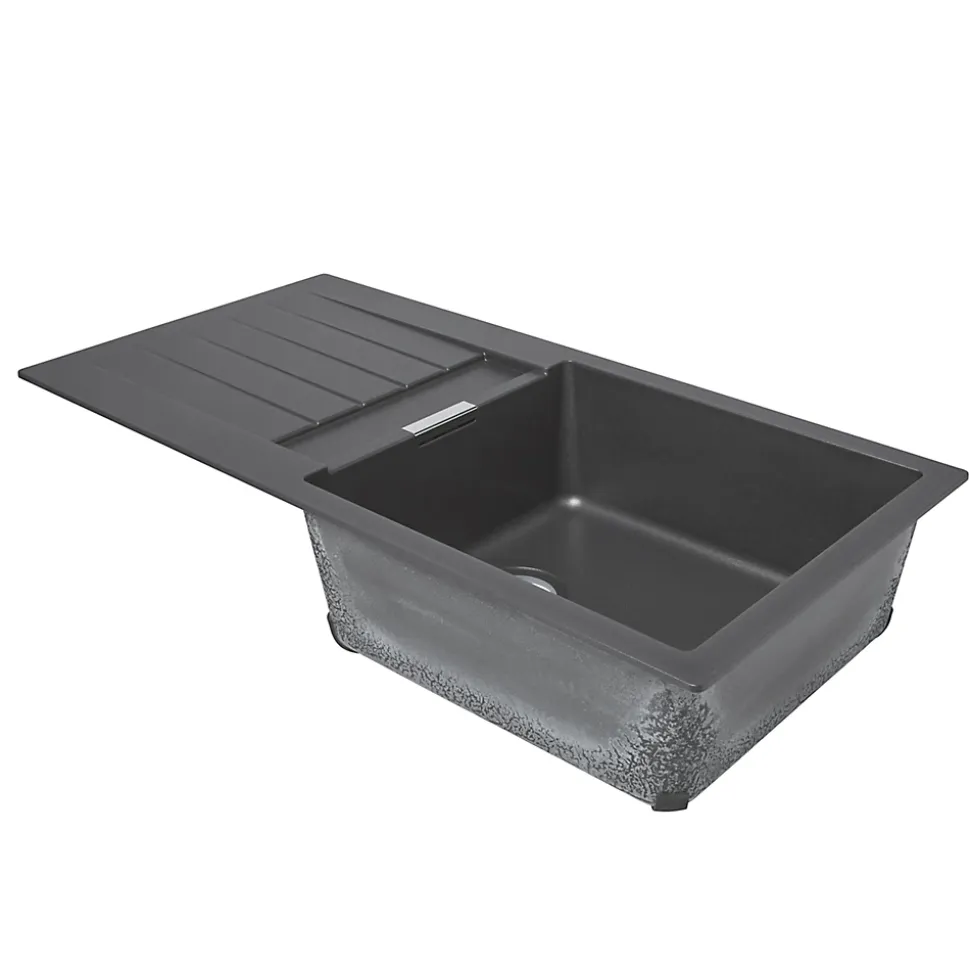 Évier en composite de quartz gris 1 bac à encastrer Galvani