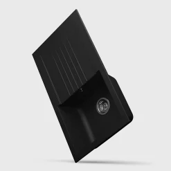 Évier en composite noir 1 bac à encastrer Karta