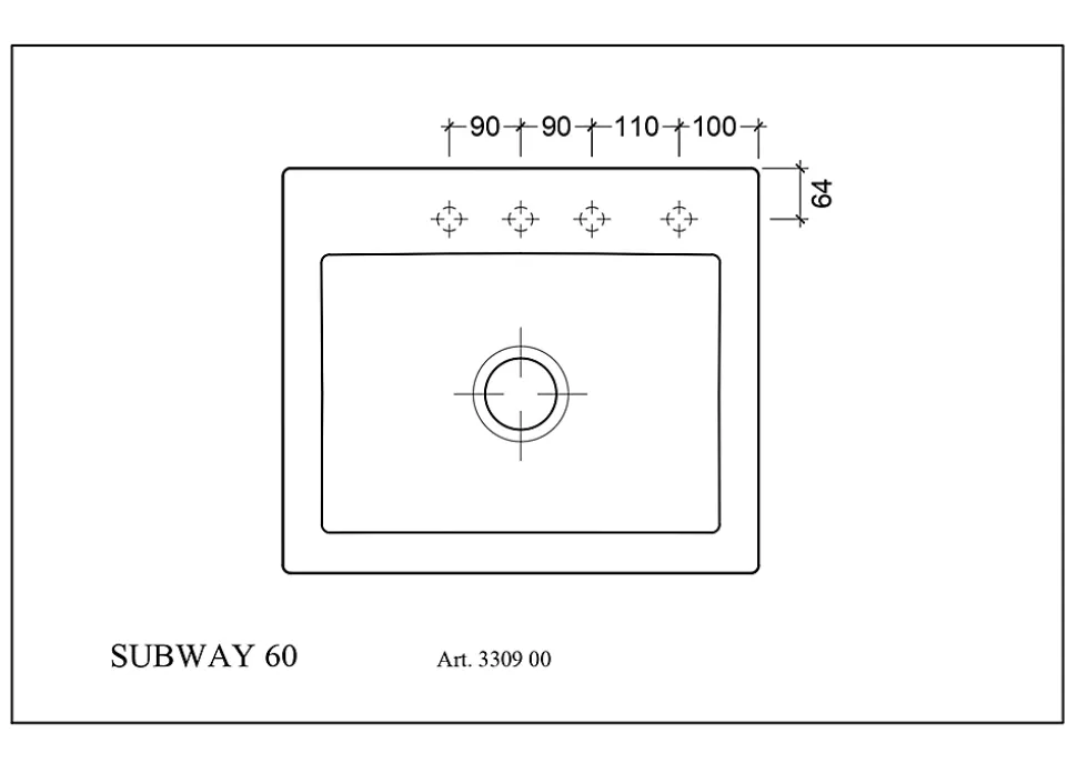 Évier en céramique 1 cuve à encastrer Villeroy & Boch Subway blanc mat