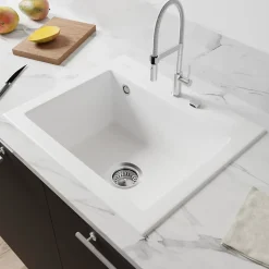 Évier en céramique 1 cuve à encastrer Villeroy & Boch Subway blanc mat
