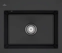 Évier en céramique 1 cuve à encastrer Villeroy & Boch Subway noir mat