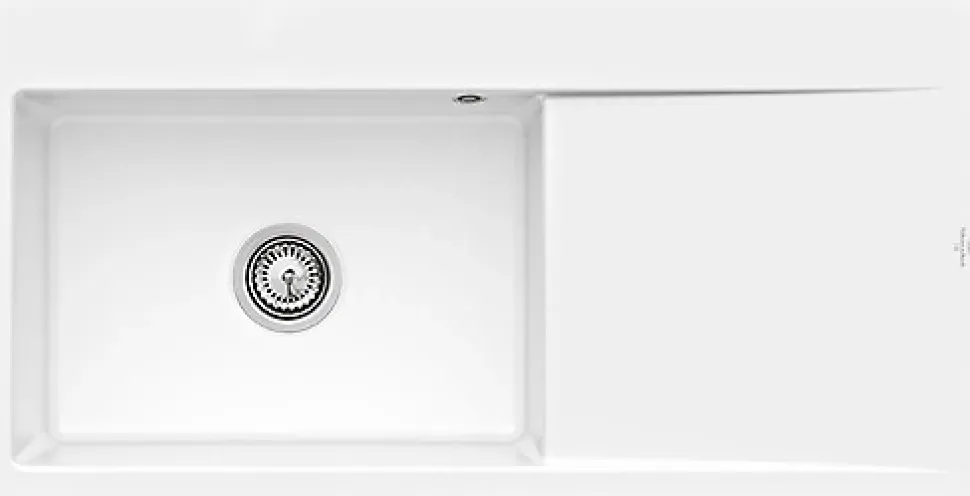 Évier en céramique 1 cuve à gauche à encastrer Villeroy & Boch Subway Style blanc brillant