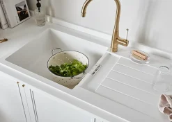 Évier en granit blanc 1 bac à encastrer Galvani