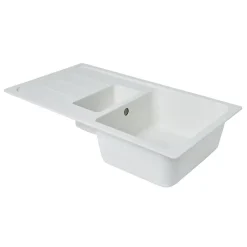 Évier en granit blanc 1,5 bacs à encastrer Arber