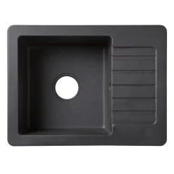 Évier en granit noir 1 bac à encastrer Burnell