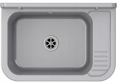 Évier en Granit Paron pour Garage, Buanderie Gris avec Siphon 1 pièce