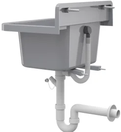 Évier en Granit Paron pour Garage, Buanderie, Local Technique avec Siphon et Robinet - 1 Set