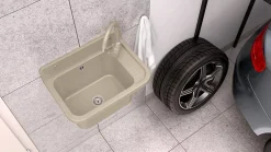 Évier en Granitan Paron pour Garage ou Buanderie Beige