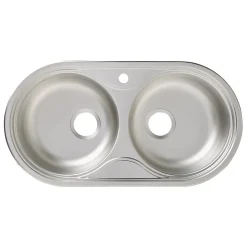 Évier en inox 2 bacs à encastrer Nye