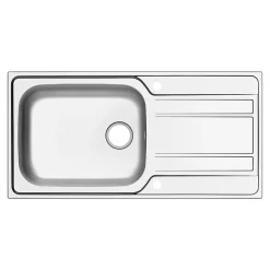 Évier en inox finition nid d'abeille 1 bac à encastrer Lyell