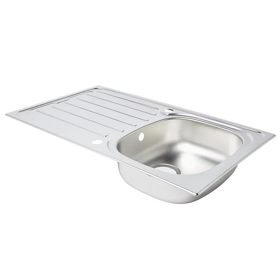 Évier en inox finition nid d'abeille 1 bac à encastrer Nakaya