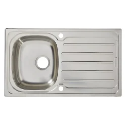 Évier en inox poli 1 bac à encastrer Nakaya