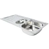 Évier en inox poli 1,5 bacs à encastrer Nakaya
