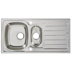 Évier en inox poli 1,5 bacs à encastrer Nakaya