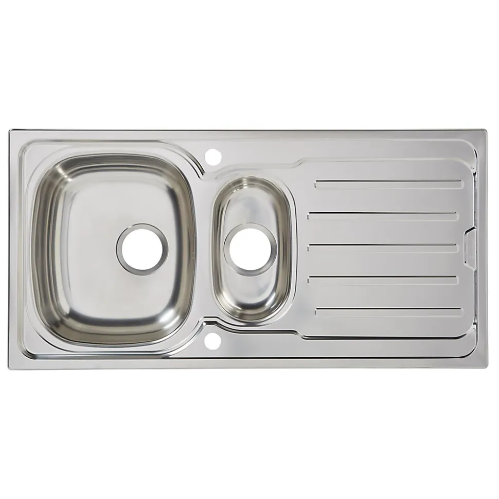Évier en inox poli 1,5 bacs à encastrer Nakaya