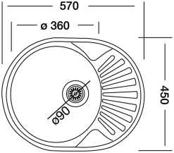 Évier en inox satiné 1 bac à encastrer Liebig
