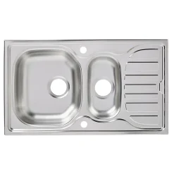 Évier en inox satiné 1,5 bacs à encastrer Turing