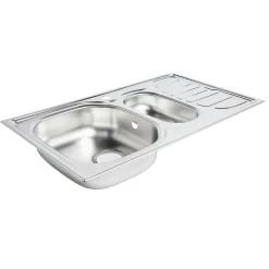 Évier en inox satiné 1,5 bacs à encastrer Turing