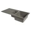 Évier en résine grise mate 1,5 bacs à encastrer Ising