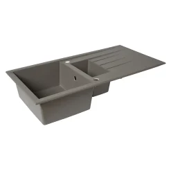 Évier en résine grise mate 1,5 bacs à encastrer Ising