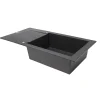 Évier en résine noire 1 bac à encastrer Lavoisier