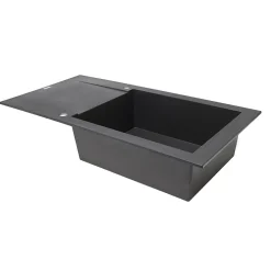 Évier en résine noire 1 bac à encastrer Lavoisier