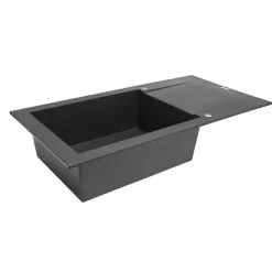 Évier en résine noire 1 bac à encastrer Lavoisier