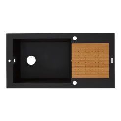 Évier en résine noire 1 bac à encastrer Maestro