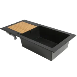 Évier en résine noire 1 bac à encastrer Maestro