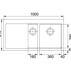 Évier Franke MTF 651-100 Fragranite blanc 1000x515 mm
