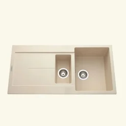 Évier granit beige Luisina TAM TAM 1 bac et demi - 1 égouttoir
