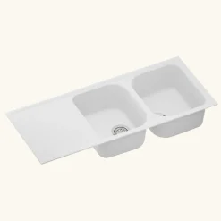 Évier granit blanc Schock VIOLA 2 bacs 1 égouttoir