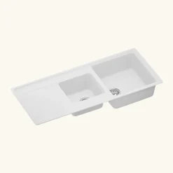 Évier granit blanc Schock ELEMENT 2 bacs 1 égouttoir