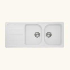 Évier granit blanc Schock FORMHAUS 2 bacs 1 égouttoir