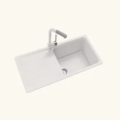 Évier granit blanc Schock FORMHAUS 1 grand bac 1 égouttoir