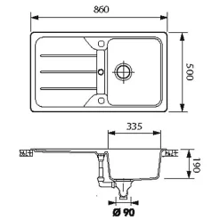 Évier granit blanc Schock FORMHAUS 1 bac 1 égouttoir
