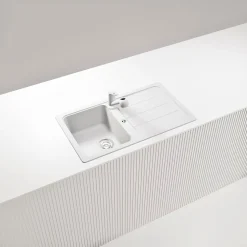 Évier granit blanc Schock FORMHAUS 1 bac 1 égouttoir