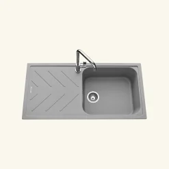 Évier granit gris Luisina ARPEGE 1 grand bac 1 égouttoir