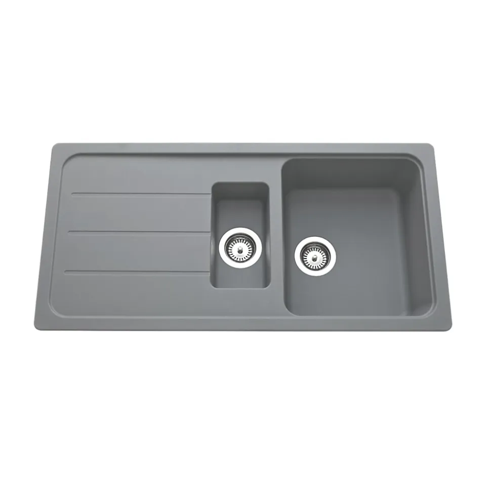 Évier granit gris Schock FORMHAUS 1 bac et demi - 1 égouttoir