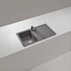 Évier granit gris Schock FORMHAUS 1 bac 1 égouttoir
