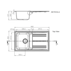 Évier granit noir Ewi HOLIDAY 1 bac 1 égouttoir