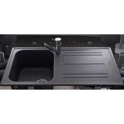 Évier granit noir Ewi HOLIDAY 1 bac 1 égouttoir