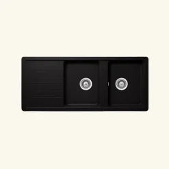 Évier granit noir Schock TOLEDO 2 bacs 1 égouttoir