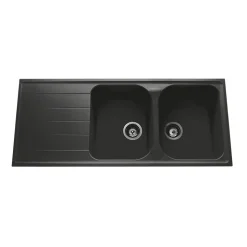 Évier granit noir Schock VIOLA 2 bacs 1 égouttoir