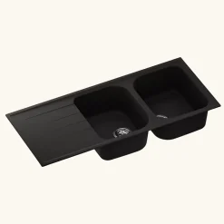 Évier granit noir Schock VIOLA 2 bacs 1 égouttoir